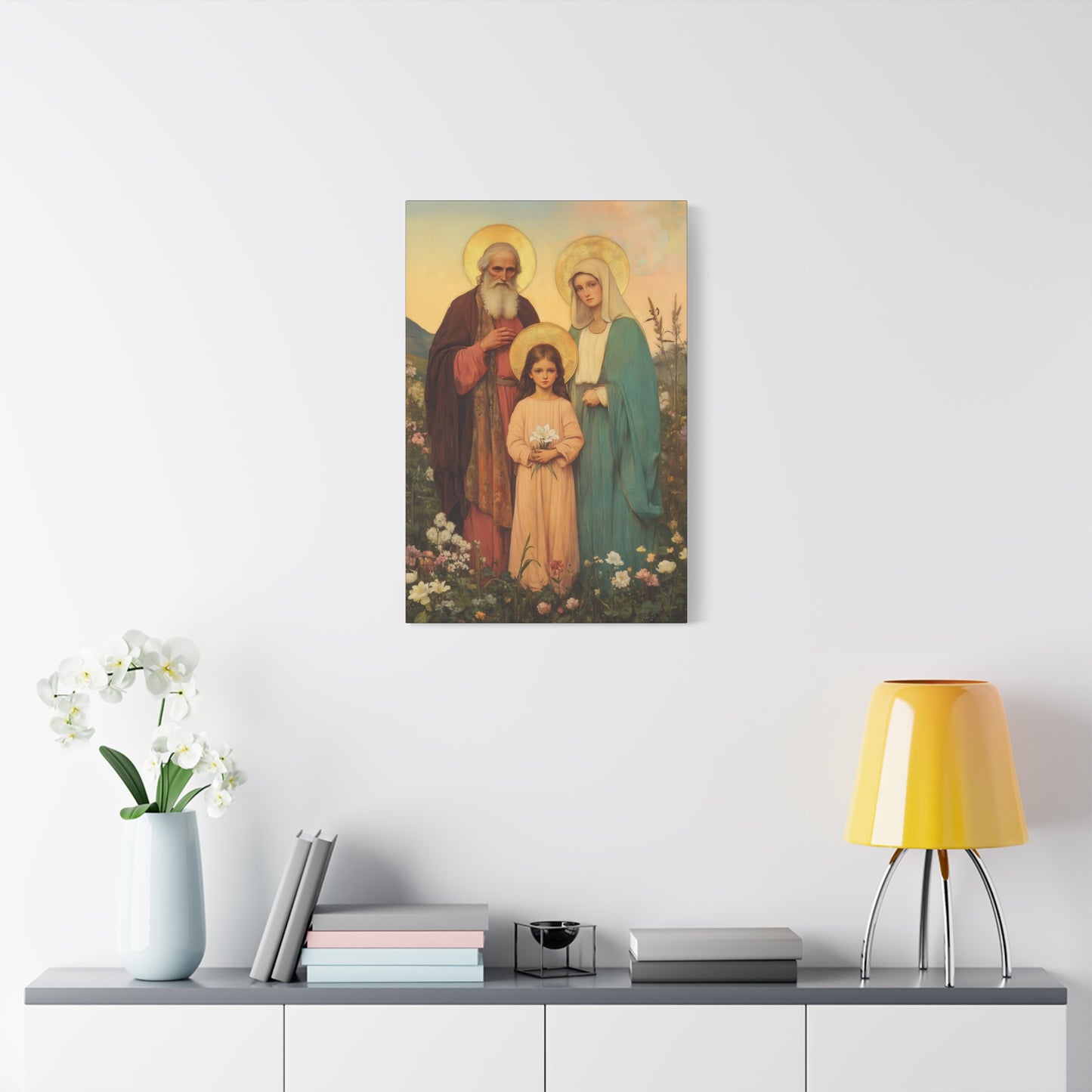 Saints Joachim and Anne with Young Mary - Gallery Wrapped Canvas - Print - Religious Art for your Home - Catholic Art