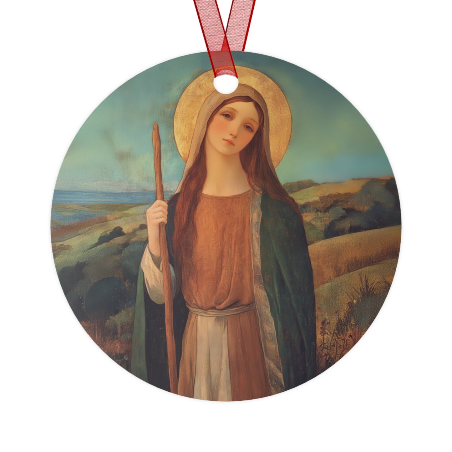 Saint Breage // Saint Breaca - Ornament - Religious Holiday Christmas Ornament and Keepsake - Double sided