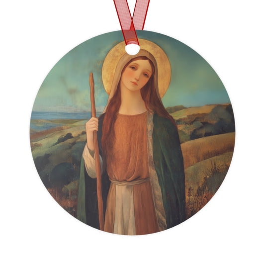 Saint Breage // Saint Breaca - Ornament - Religious Holiday Christmas Ornament and Keepsake - Double sided