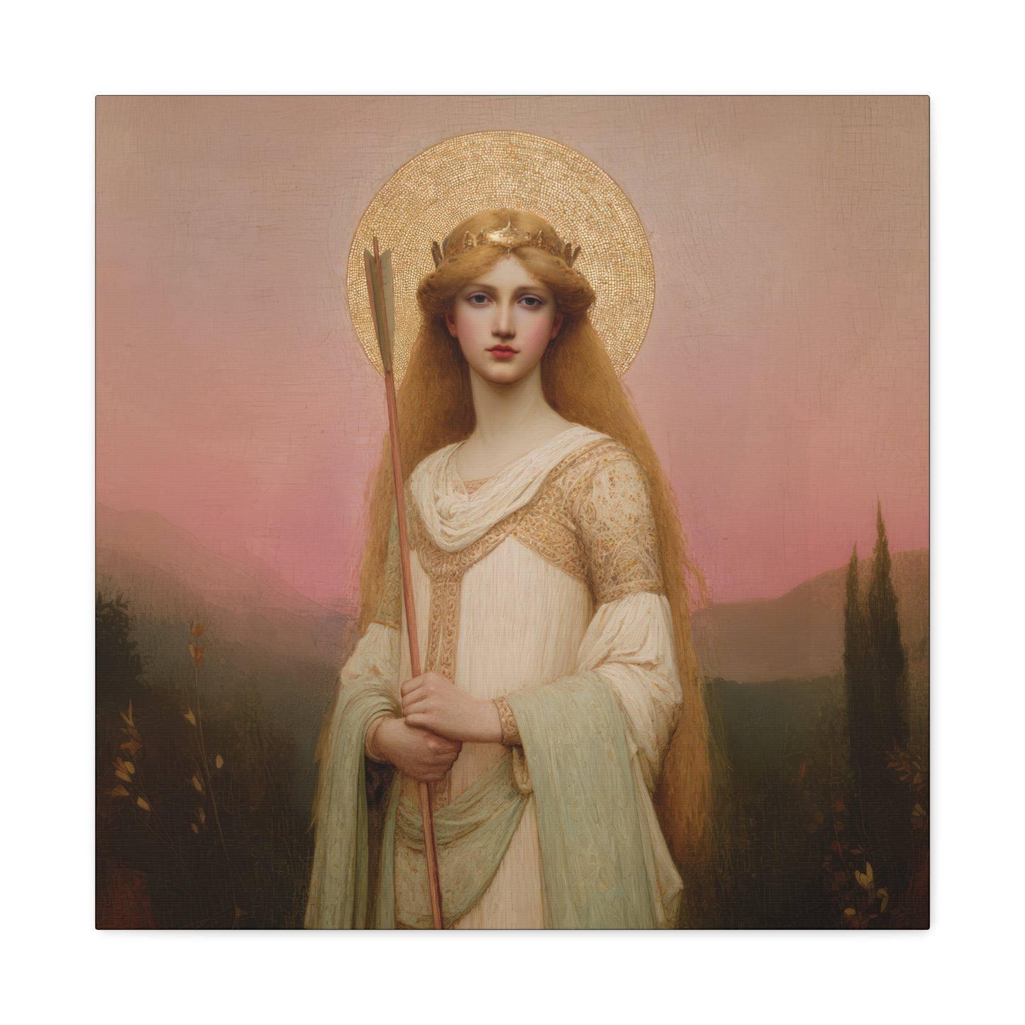 Saint Ursula -  Museum Wrapped Canvas - Sanctified Souls Print - Religious Art for your Home - Catholic Patron Saint Art
