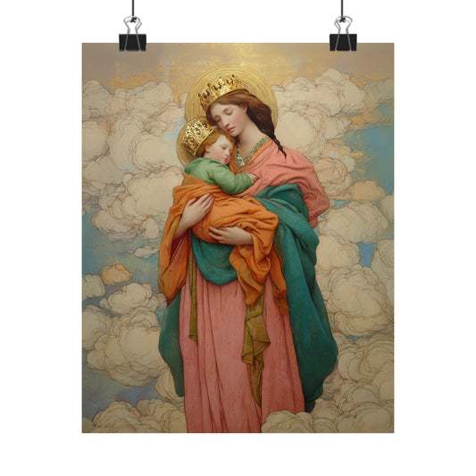Our Lady, Strong and Tender - Mary, Help of Christians - Sanctified Souls Print - Multiple Sizes - Premium Matte Vertical Posters
