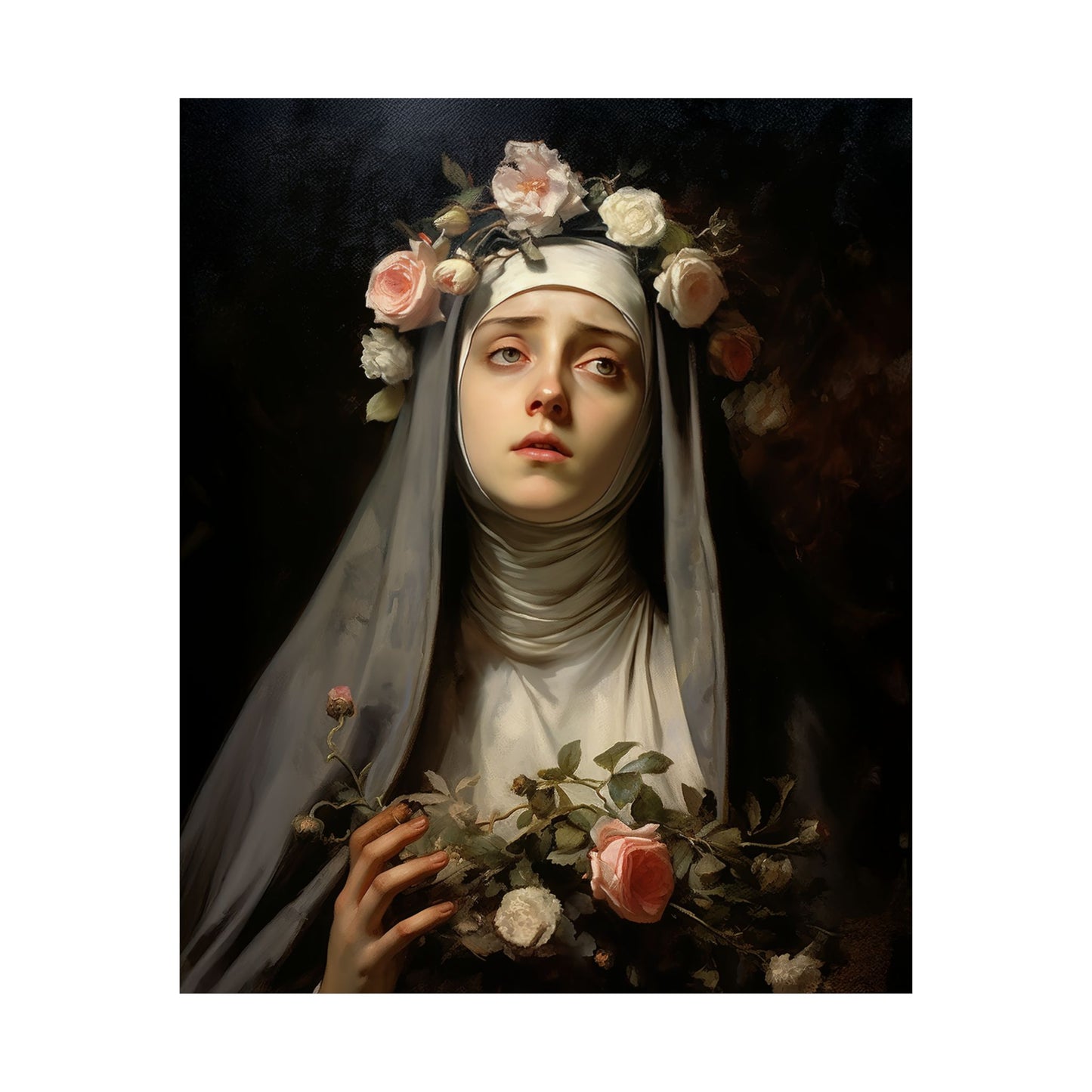 Saint Rose of Lima - Sanctified Souls Print - Multiple Sizes - Premium Matte Vertical Posters - Patron Saint of Florists