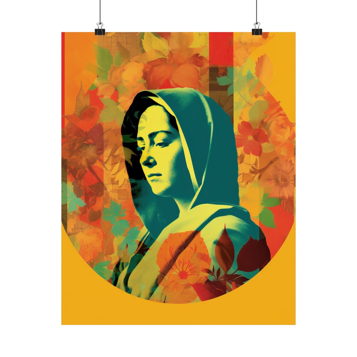 Mary The Blessed Virgin - Sanctified Souls Print - Multiple Sizes - Premium Matte Vertical Poster - Pop Surreal Lowbrow Art Style