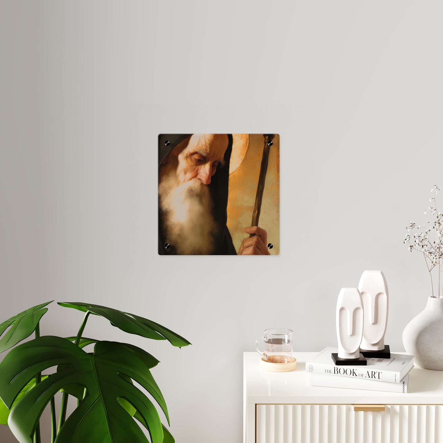 Saint Benedict Wall Art Panel - Ready to Hang Acrylic Print - Catholic Saint Art - Patron Saint Print - No Frame needed