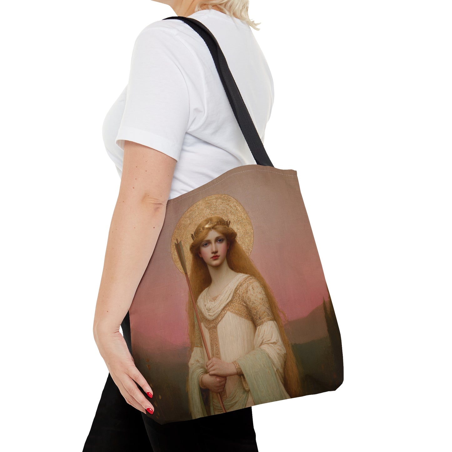 Saint Ursula - Tote Bag - Large Medium Small Faith Art Bag - Bible Study Faith Purse - Double Sided Prayer Tote