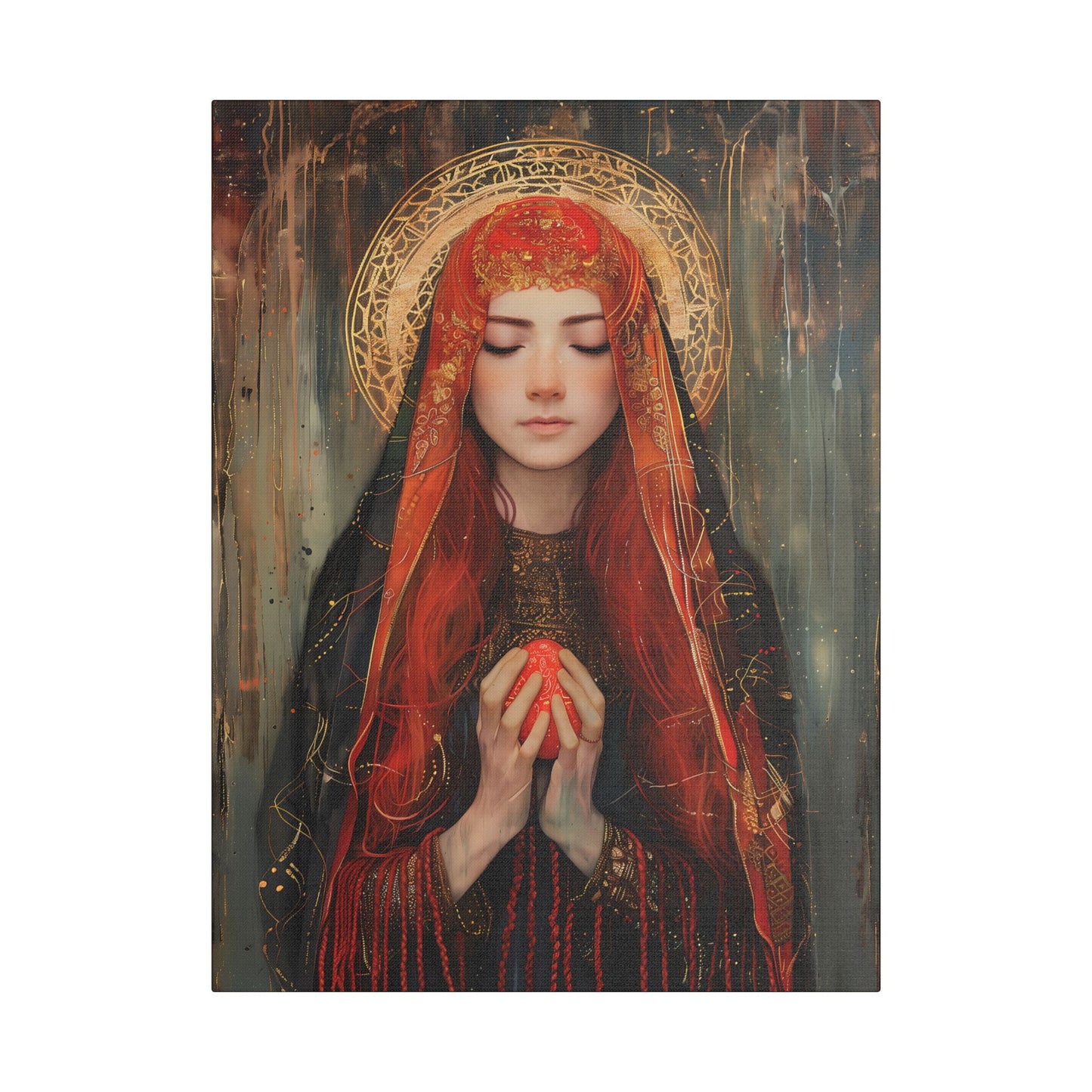 Devotion of Mary Magdalene - Saint Mary Magdalene and the Red Easter Egg - Museum Wrapped Canvas - Print - Religious Art for your Home