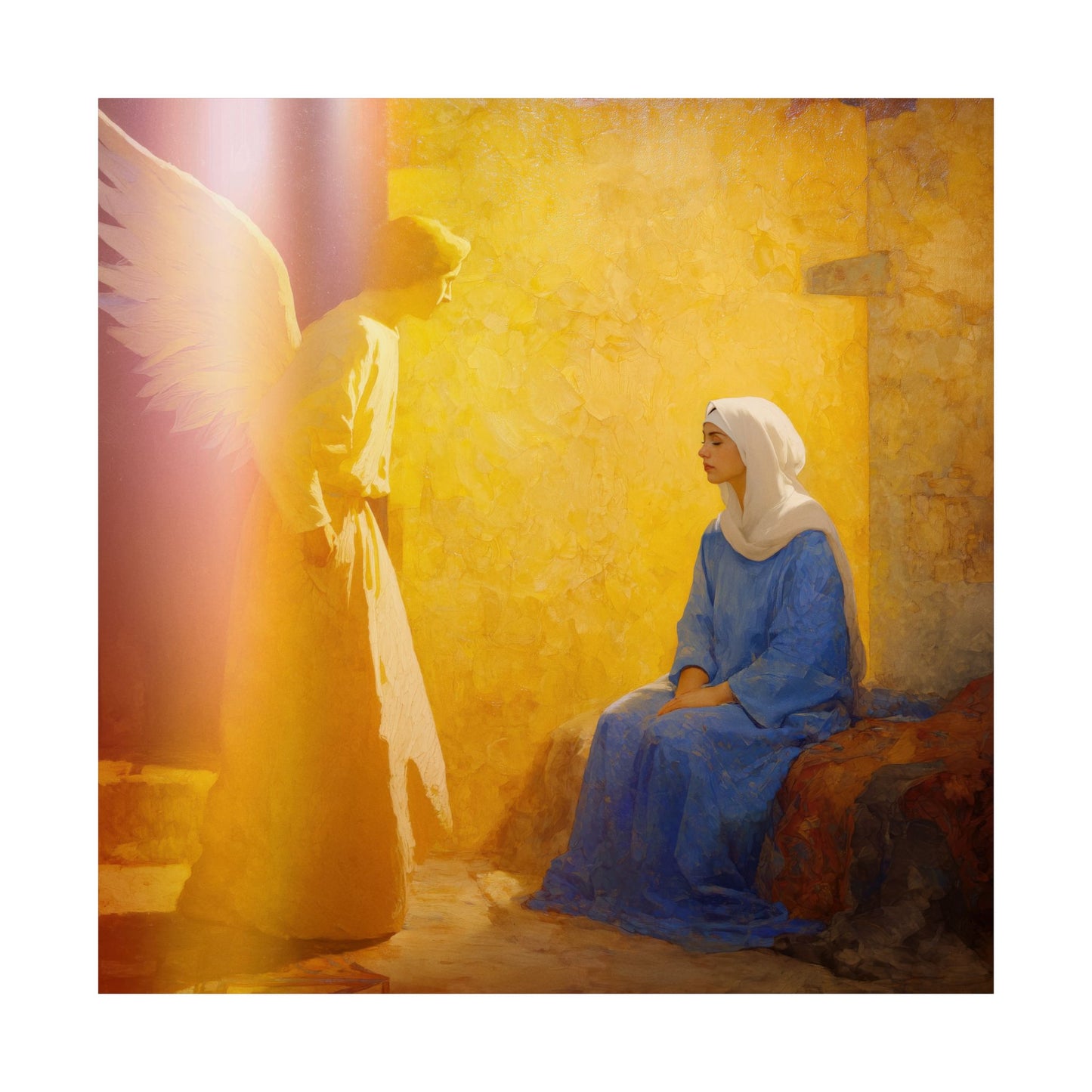 Mary's Yes - Quiet Fiat - Mother Mary - Marian Art - Sanctified Souls Print - Multiple Sizes - Premium Vertical Posters