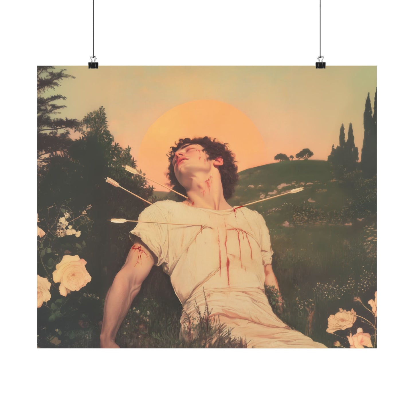 Saint Sebastian - Sanctified Souls Print - Multiple Sizes - Premium Posters - Catholic Art - Christian Home Decor Artwork