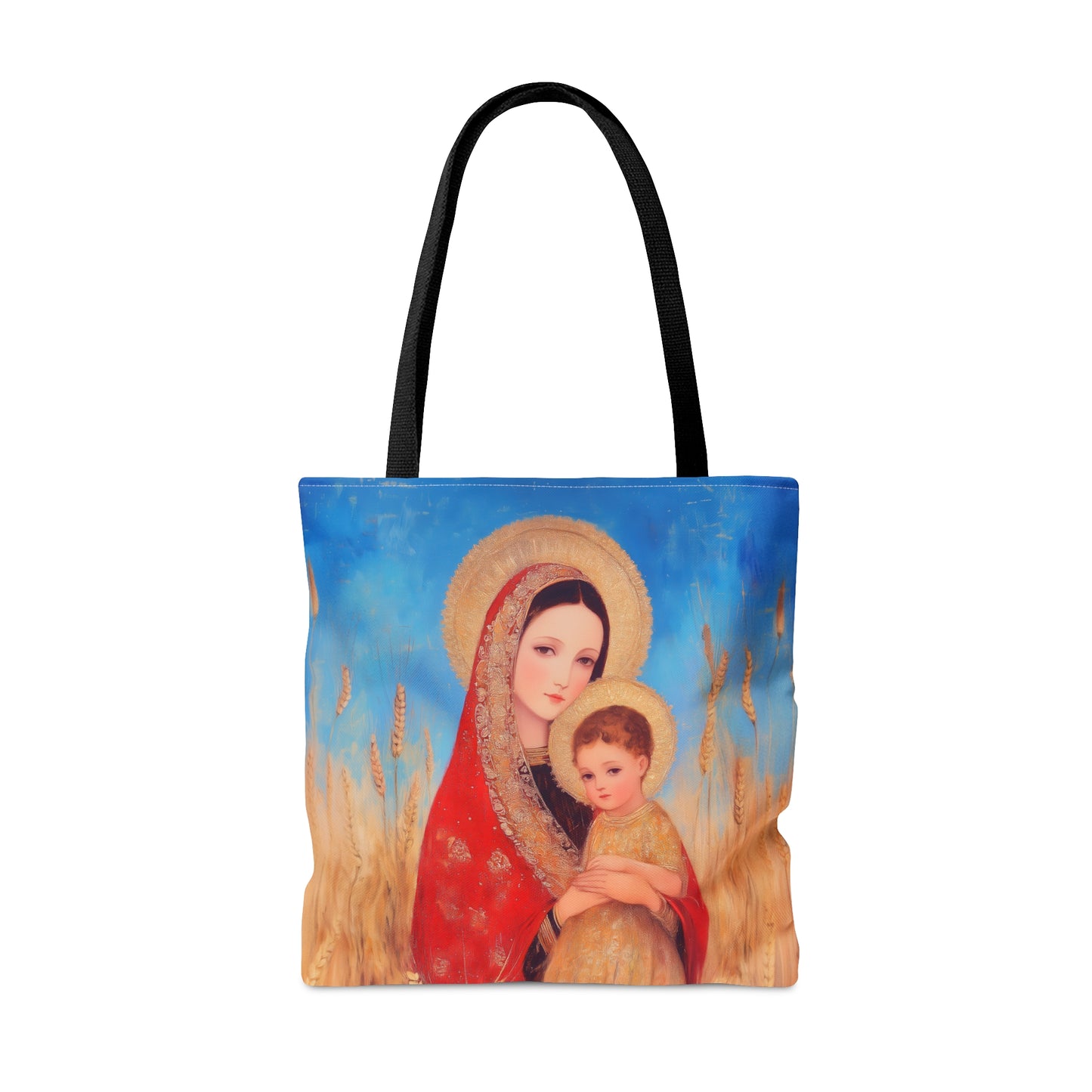 Our Lady of the Harvest - Tote Bag - Large Medium Small Faith Art Bag - Bible Study Faith Purse - Double Sided