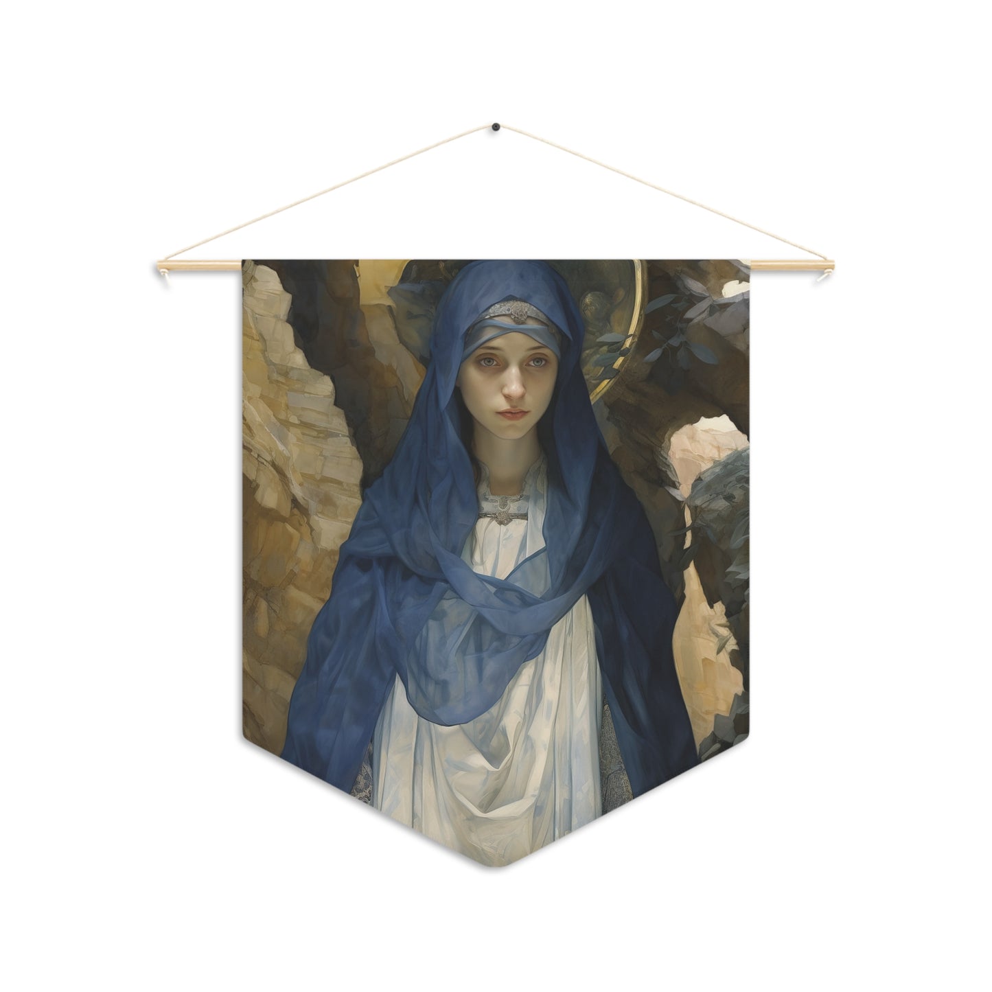 Saint Pelagia Wall Banner / Wall Hanging - Prayer room art - Catholic Home Art - Large Saint Art - 18" x 21"