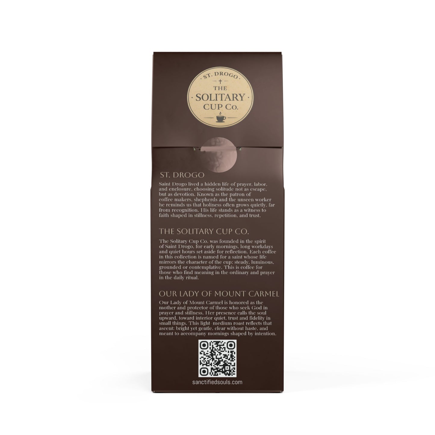 Our Lady of Mount Carmel - Morning Ascent (Light-Medium Roast) - St. Drogo - The Solitary Cup Co. - Artisan Catholic Saint Inspired Coffee - 12 oz