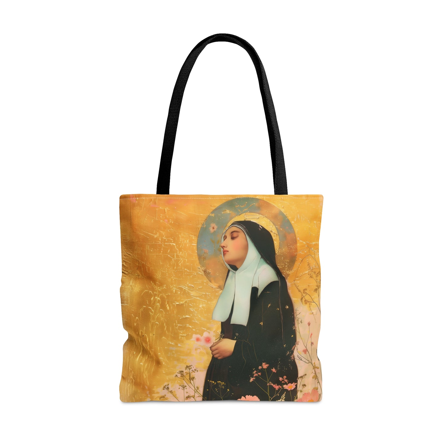 Saint Bernadette Tote Bag - Large Medium Small Faith Art Bag - Catholic Faith Purse - Double Sided