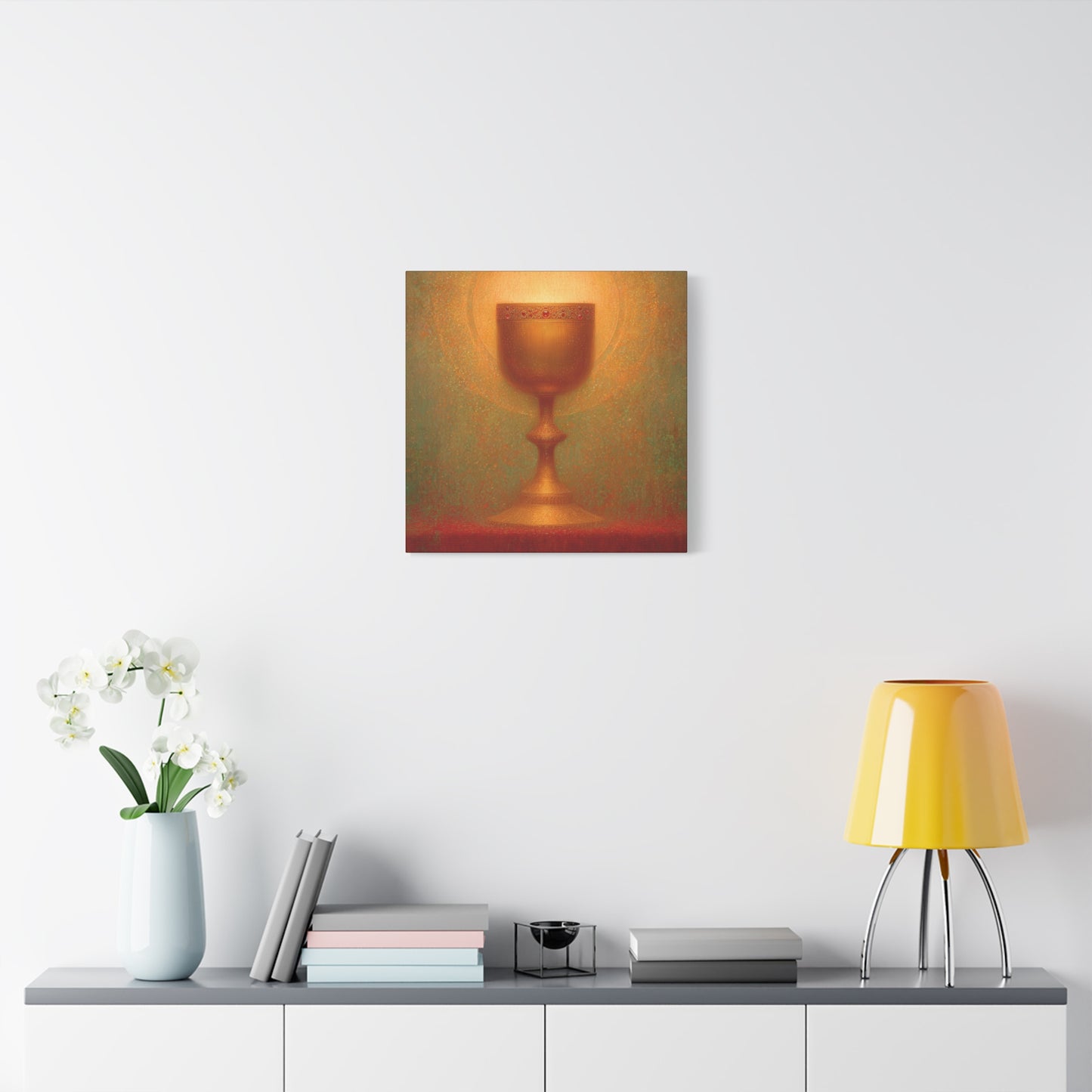 Chalice of the Lamb, Light of the World - The Holy Grail - Gallery Wrapped Canvas - Print - Religious Art for your Home - Catholic Art