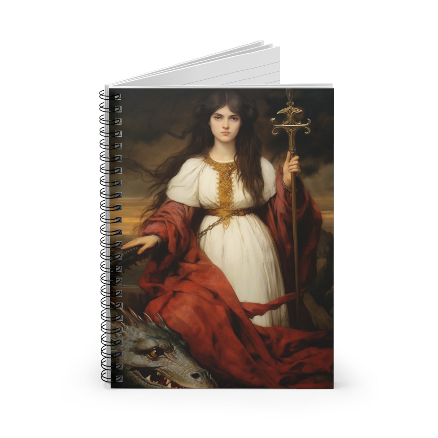 Saint Martha of Bethany Journal - Sanctified Souls Art - Religious Based Notebook - Spiral Notebook - Ruled Line
