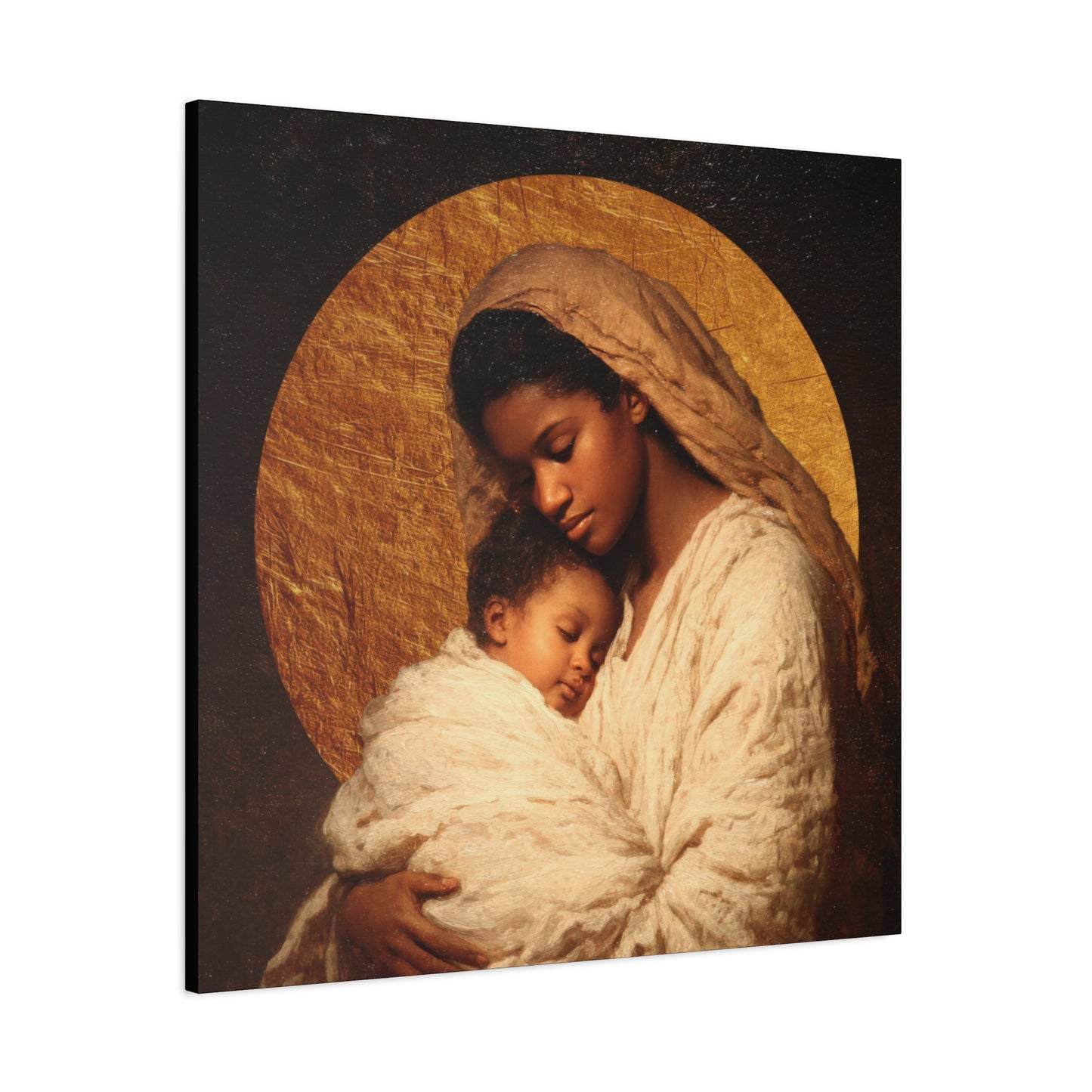 Our Lady of the Manger - Mother Mary and the Christ Child - Gallery Wrapped Canvas - Print - Religious Art for your Home - Catholic