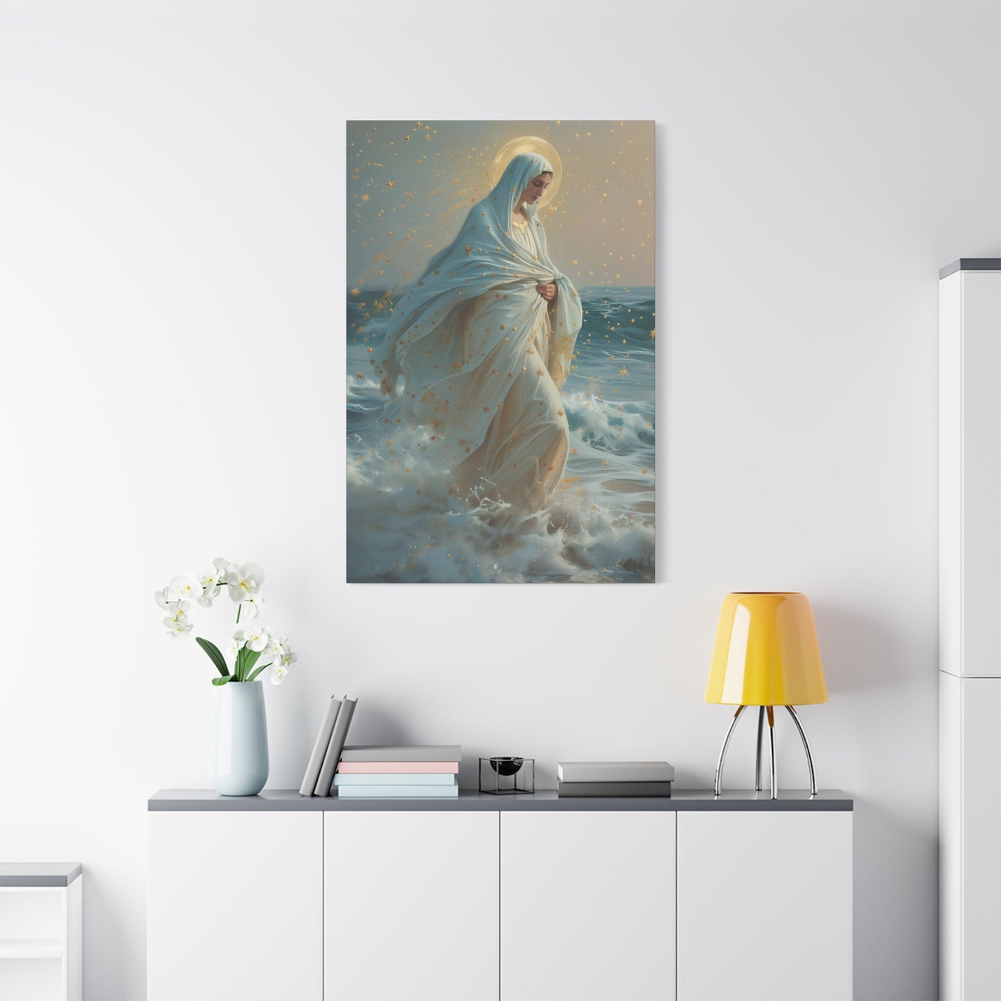Guiding Light - Our Lady, Star of the Sea - Museum Wrapped Canvas - Sanctified Souls - Religious Art for your Home