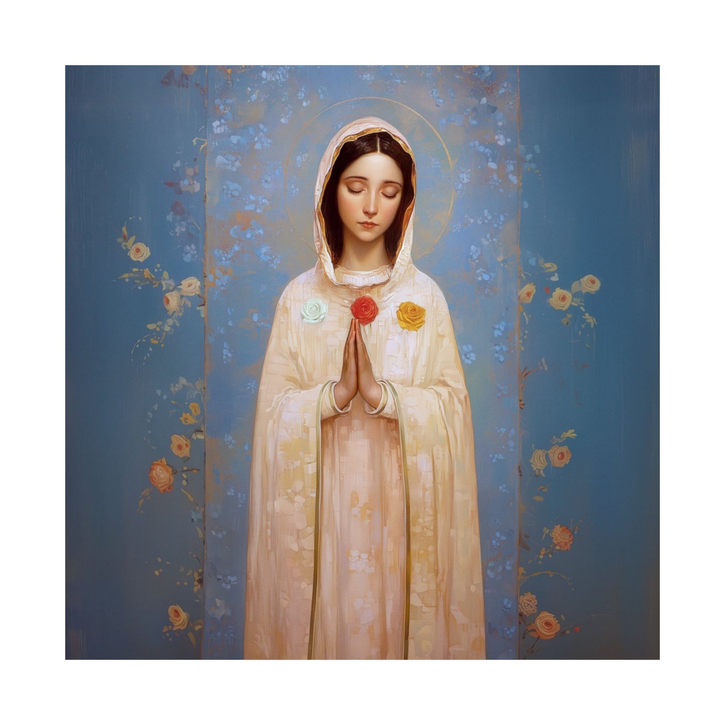 Rosa Mystica - Mystical Rose - Mother Mary - Marian Art - Sanctified Souls Print - Multiple Sizes - Premium Vertical Posters