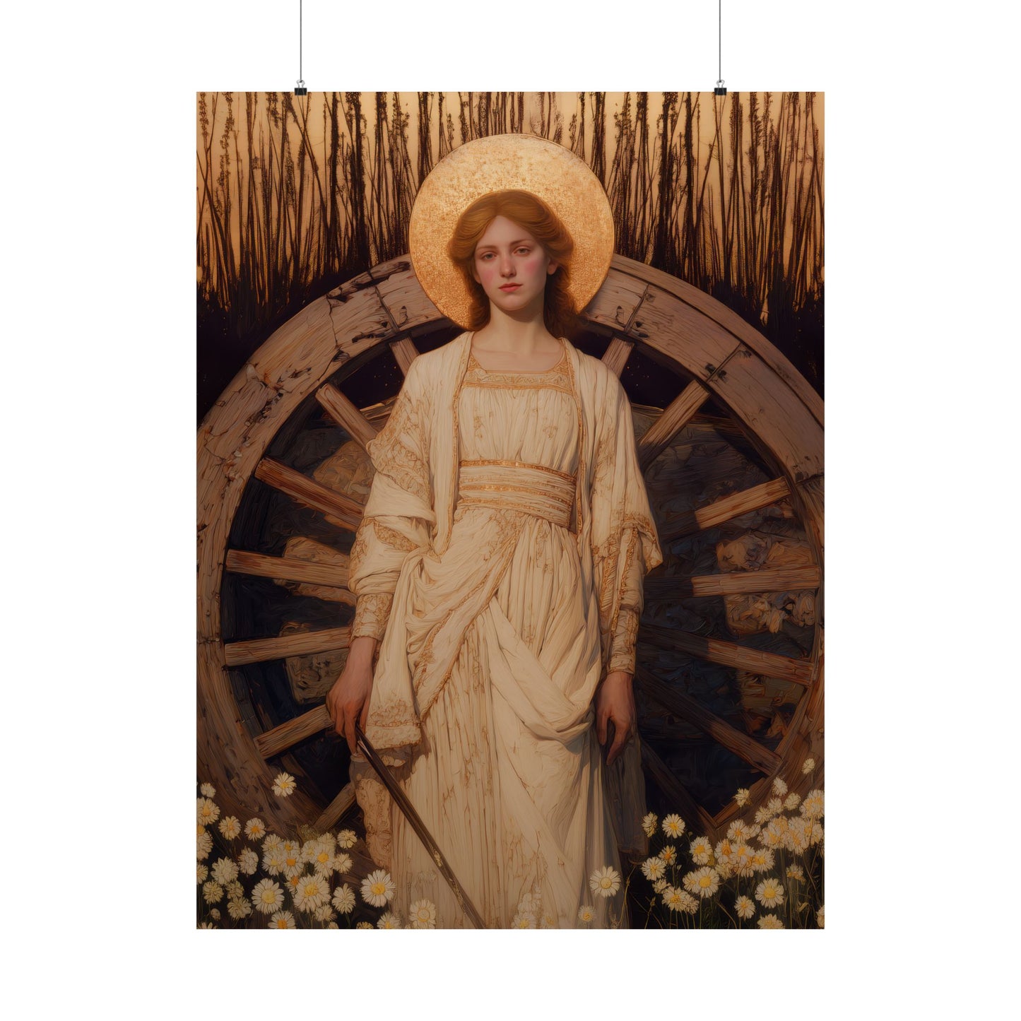Saint Catherine of Alexandria - Sanctified Souls Print - Multiple Sizes - Premium Posters - Catholic Art - Christian Home Decor Artwork