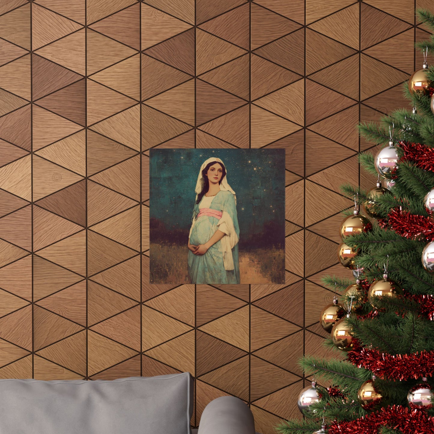 Our Lady of 'O' - Our Lady of Expectation - Mother Mary - Marian Art - Sanctified Souls Print - Multiple Sizes - Premium Vertical Posters