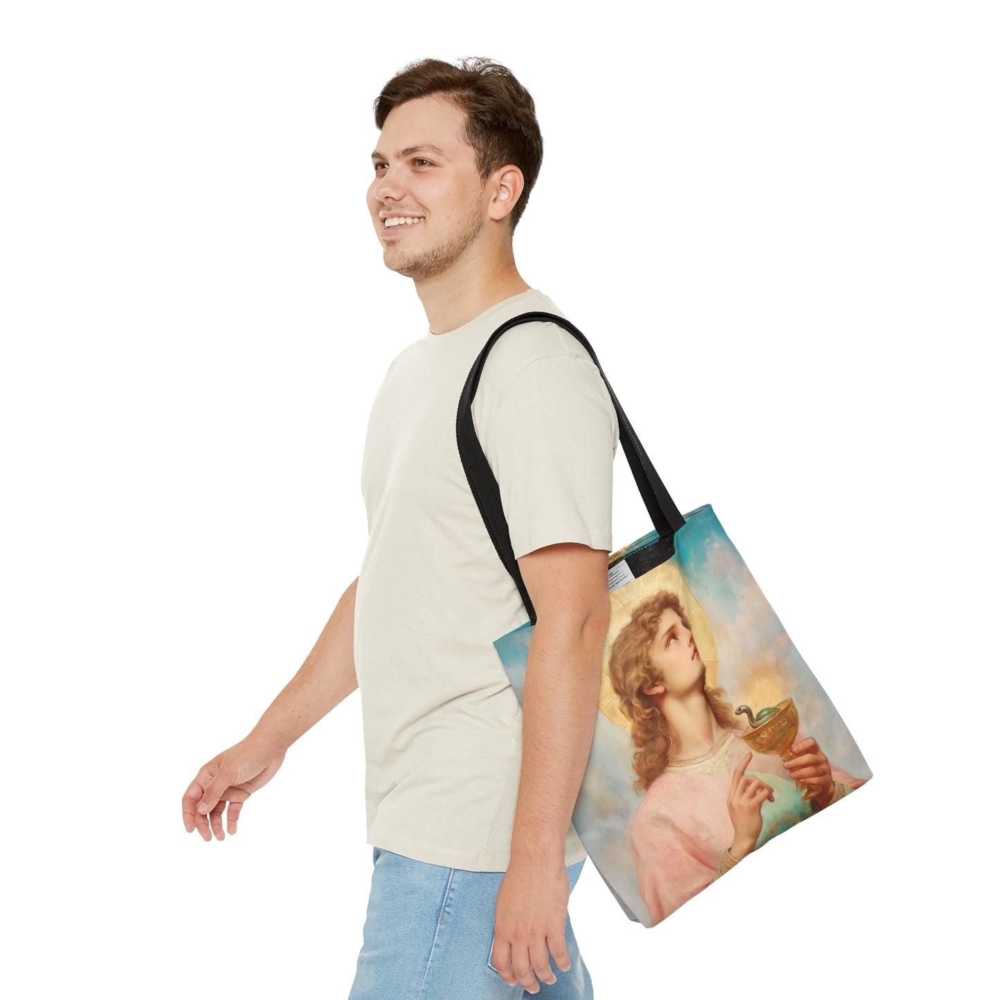 Saint John the Apostle Tote Bag - Large Medium Small Faith Art Bag - Re usable Tote Purse - Double Sided - Catholic Art Bag