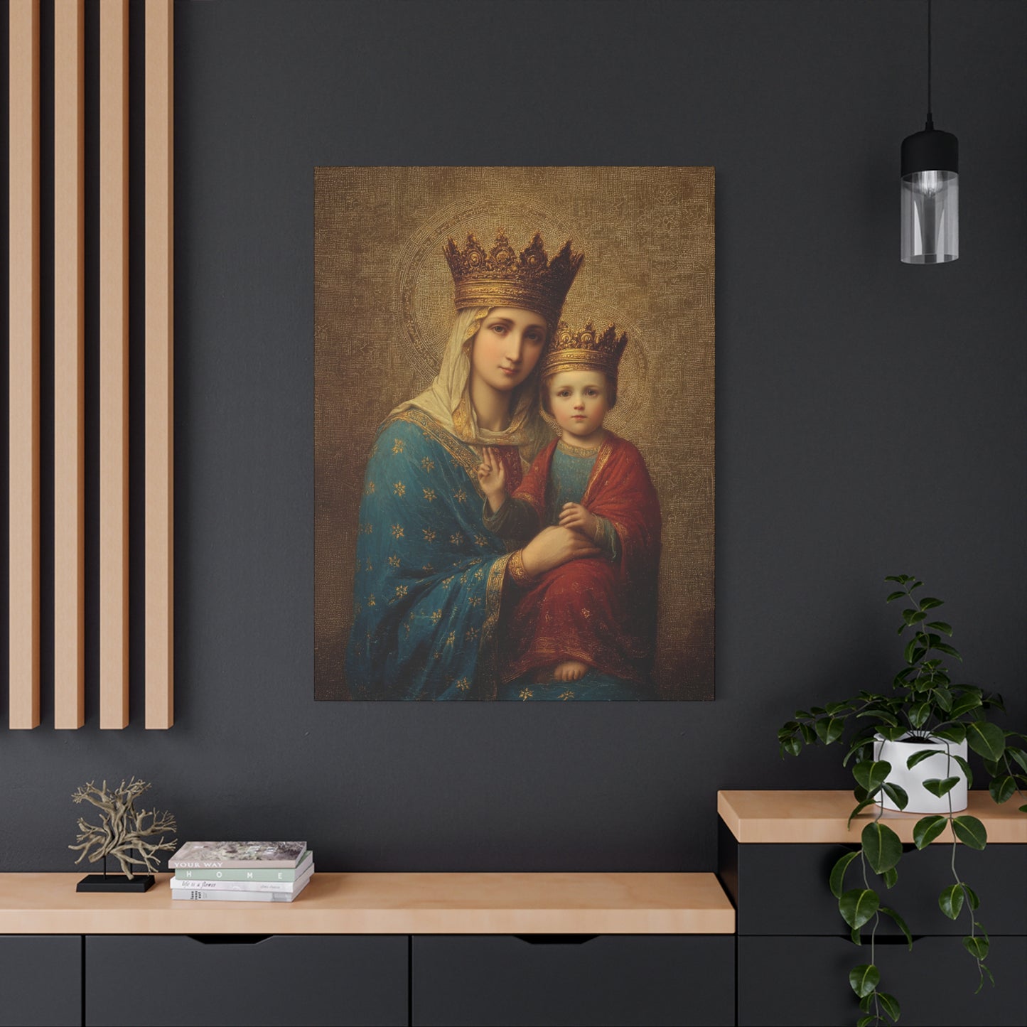 Madonna della Strada - Our Lady of the Way -  Museum Wrapped Canvas Print - Multiple Sizes - Catholic Home art Matte Canvas