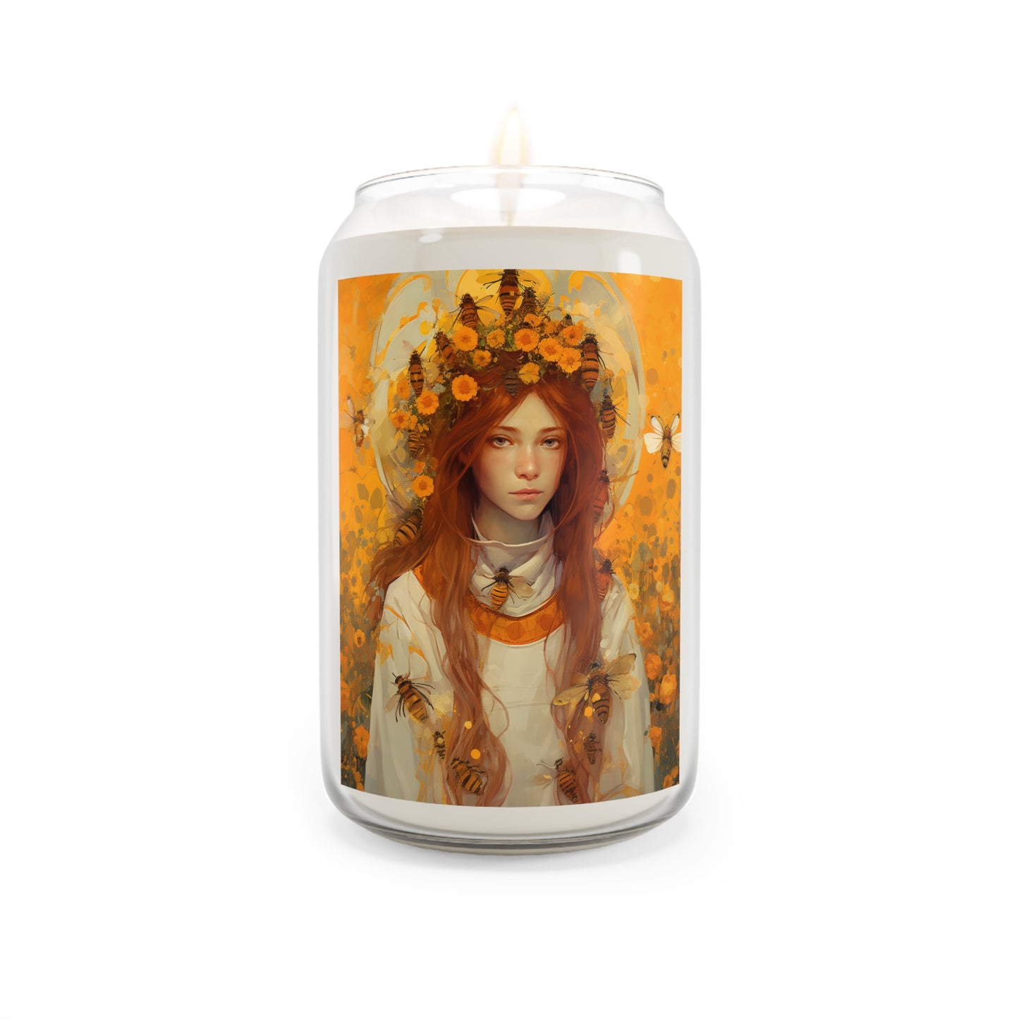 Saint Abigail  - Scented Prayer Candle, 13.75oz - Tall Size - Religious Prayer Candle - Catholic Art - Patron Saint of Beekeepers