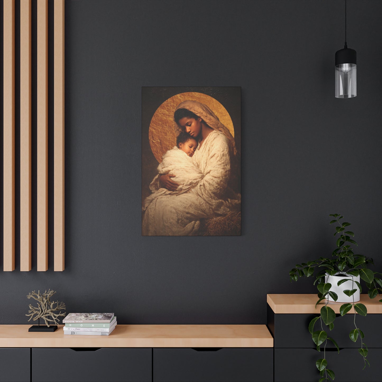 Our Lady of the Manger - Mother Mary and the Christ Child - Gallery Wrapped Canvas - Print - Religious Art for your Home - Catholic