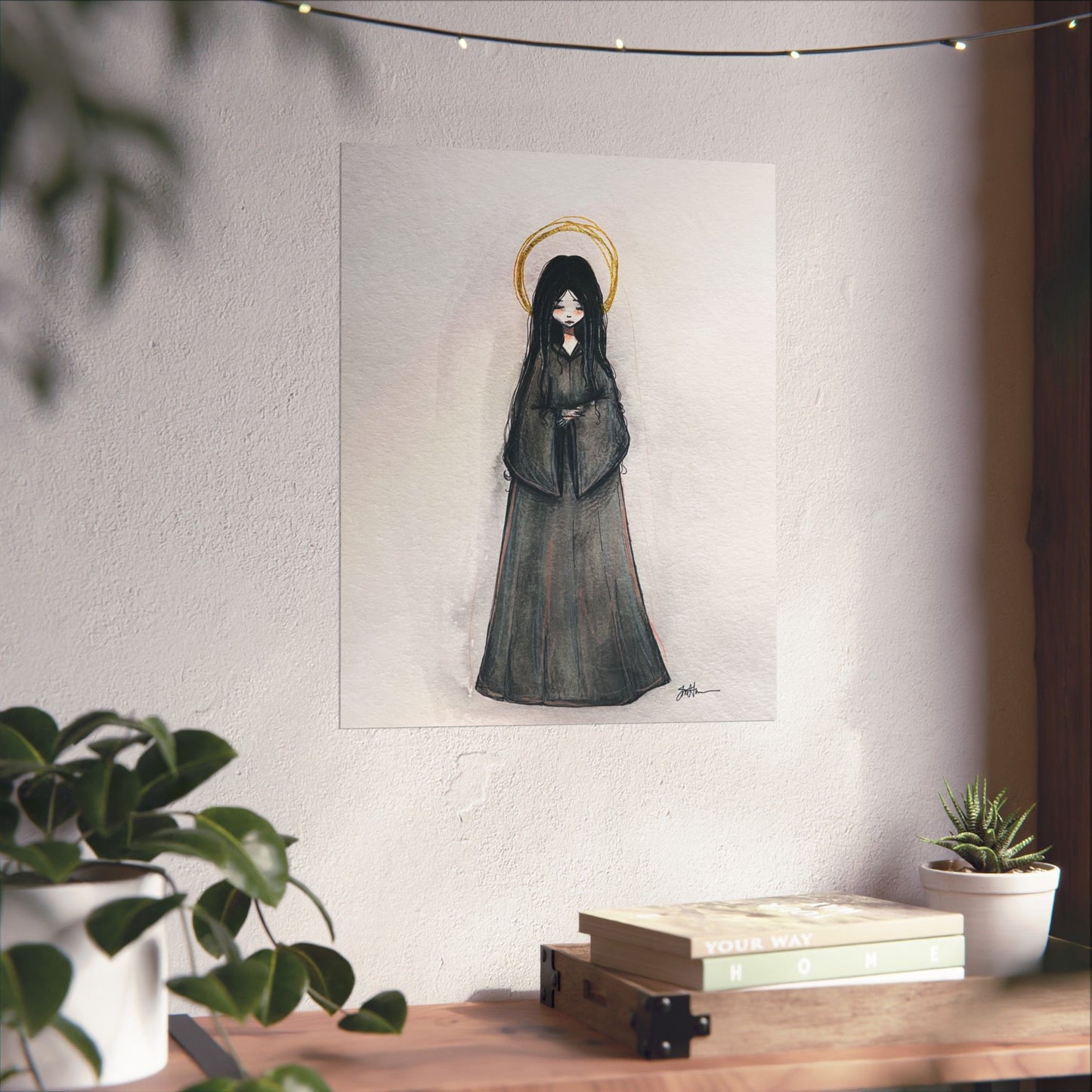 Blessed Mary Magdalen Kiota Hand-Drawn Catholic Art Print | Martyrs of Japan Devotional Wall Art | Sanctified Solocosmo Religious Poster