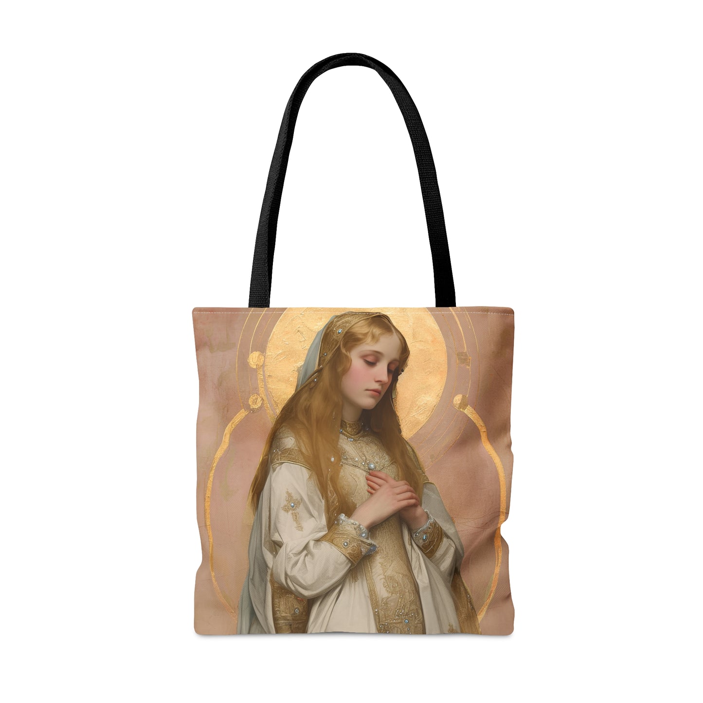 Saint Waldetrudis / Waltrude or Waudru Tote Bag - Purse - Three sizes - Large Medium Small Faith Art Bag - Catholic purse - Double Sided