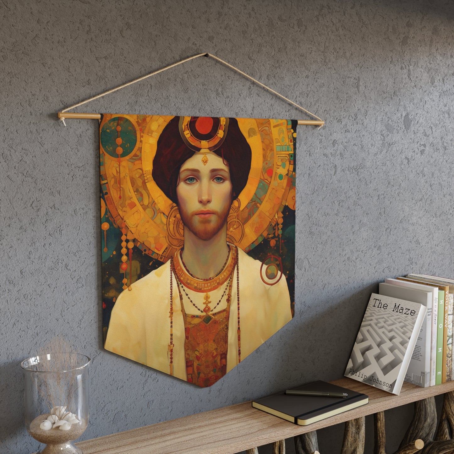 Saint Abdiesus Banner / Wall Hanging / Pennant - Prayer room - Catholic Art - Saint Art - Large Saint Print - 18" x 21"