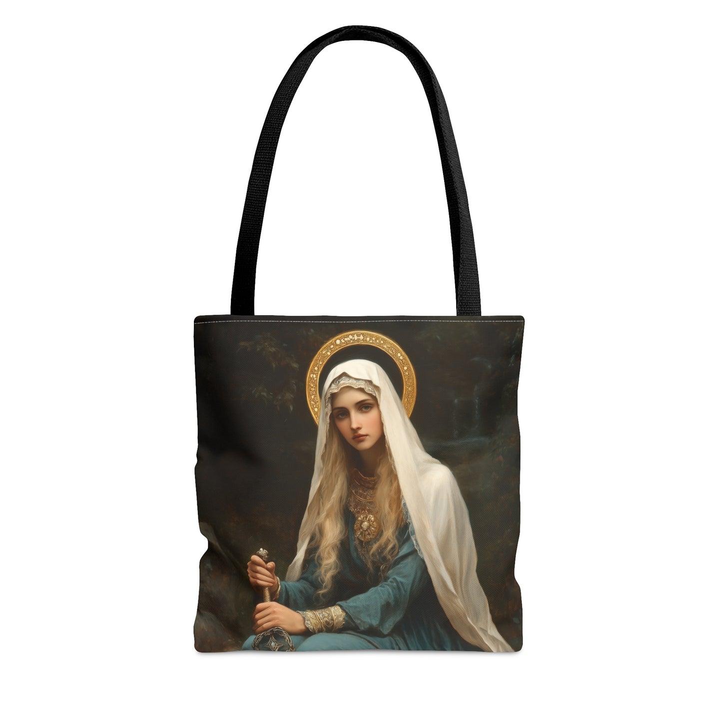Saint Winifred Tote Bag - Large Medium Small Faith Art Bag - Catholic Faith Purse - Religious - Prayer Bag - Devotional Purse