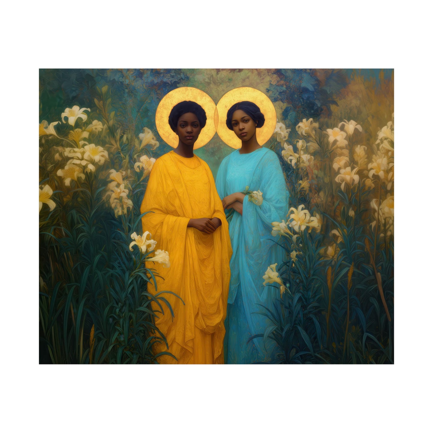 Saint Perpetua and Saint Felicity  - Sanctified Souls Print - Multiple Sizes - Premium Posters - Catholic Art - Christian Home Decor Artwork