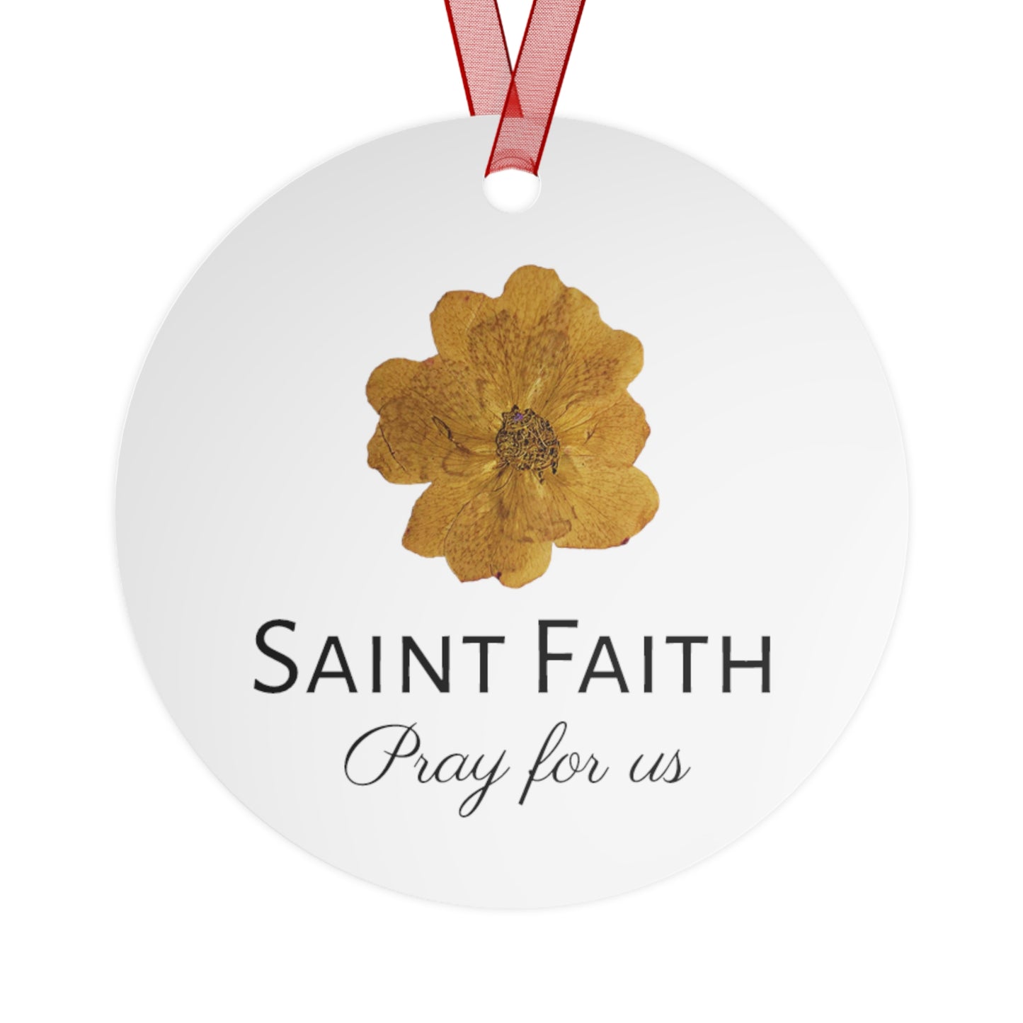 Saint Faith Metal Ornament - Religious Holiday Christmas Ornament and Keepsake - Prayer Ornament - Catholic Christmas Gift
