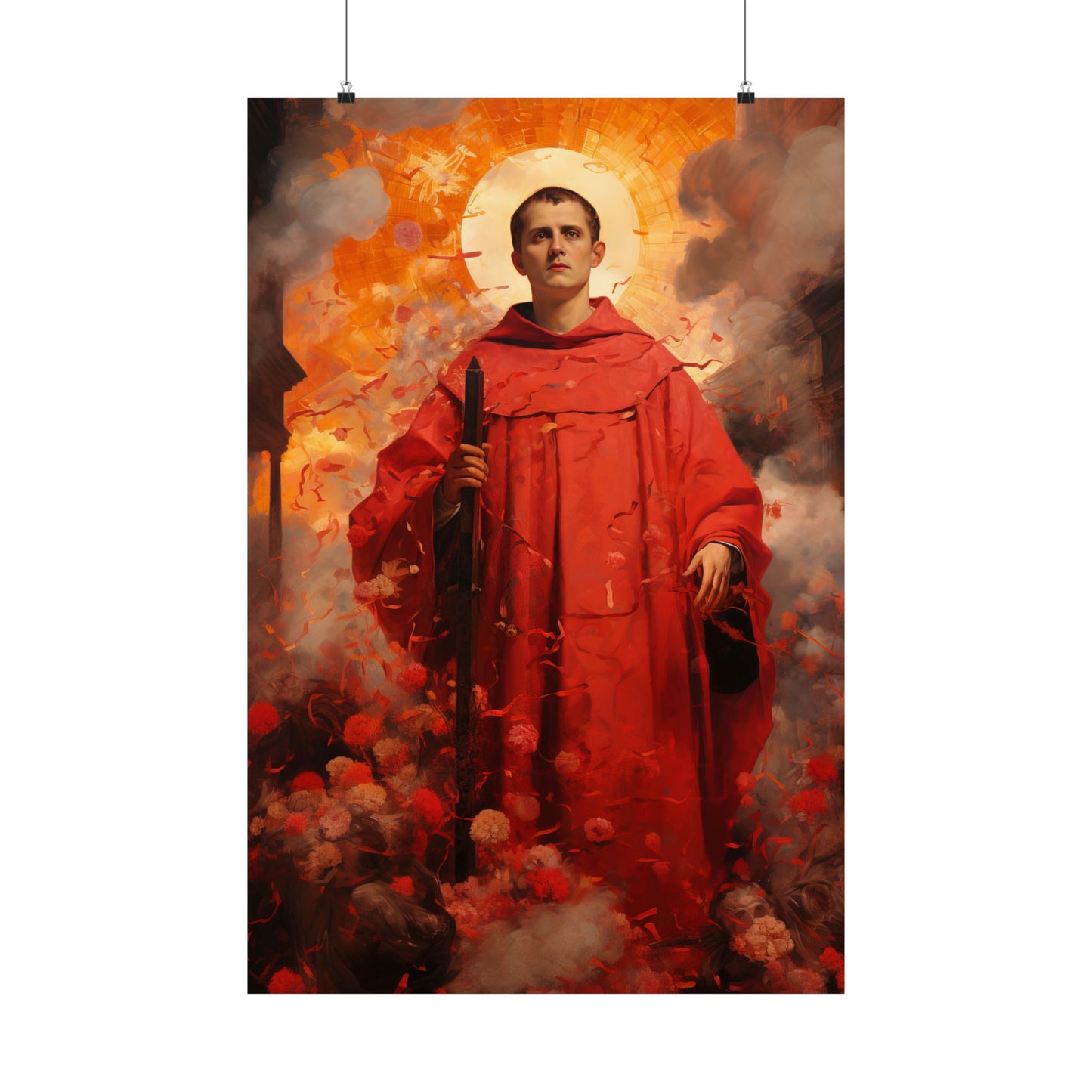Saint Lawrence Deacon and Martyr  - Sanctified Souls Print - Multiple Sizes - Premium Matte Vertical Posters