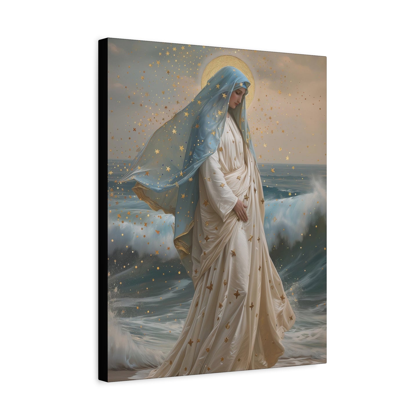 Ocean's Embrace - Devotion to Our Lady - Musseum Wrapped Canvas - Sanctified Souls - Religious Art for your Home - Our Lady Star of the Sea