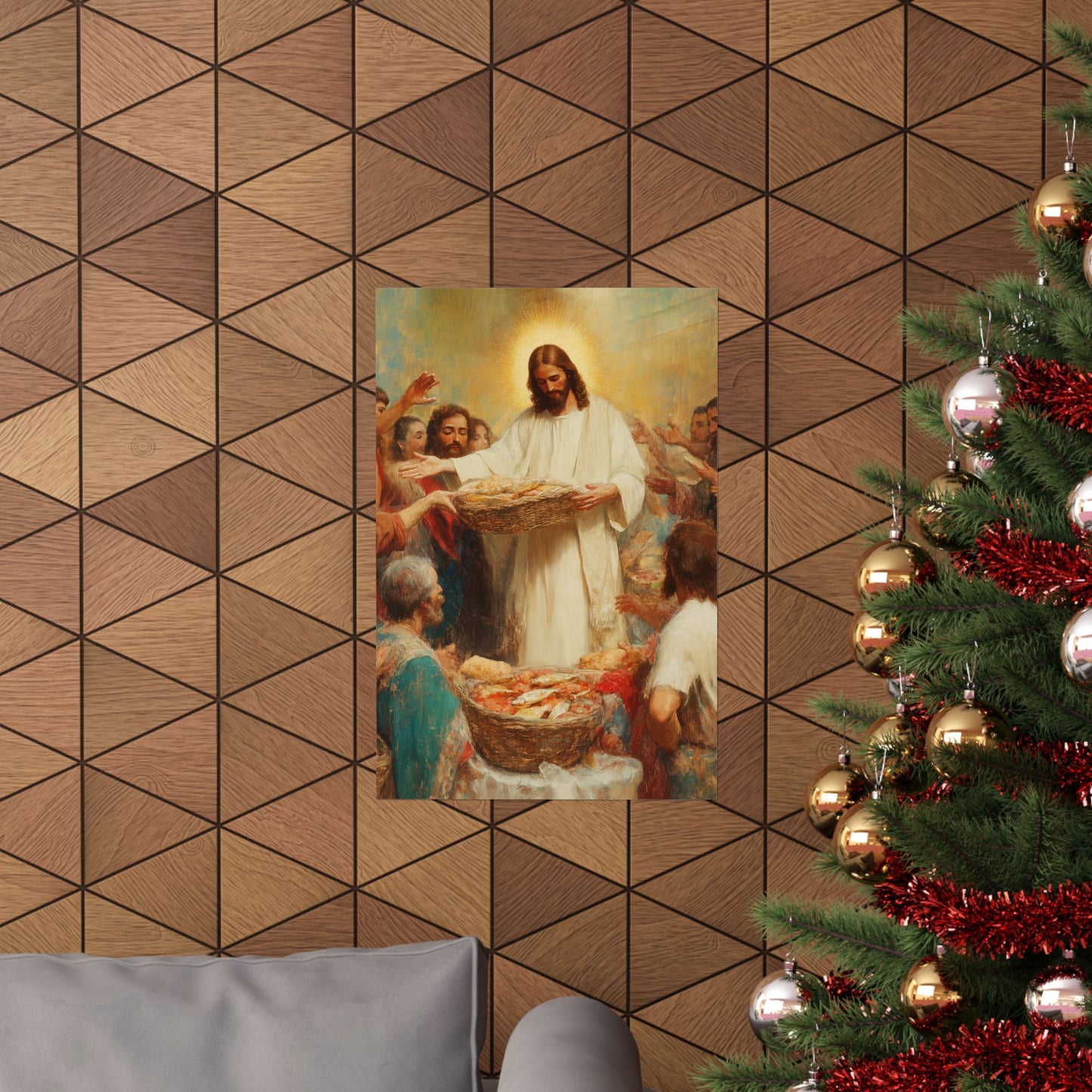 The Quiet Multiplication of Love : Loaves and Fishes - Sanctified Souls Print - Multiple Sizes - Premium Matte Vertical Posters
