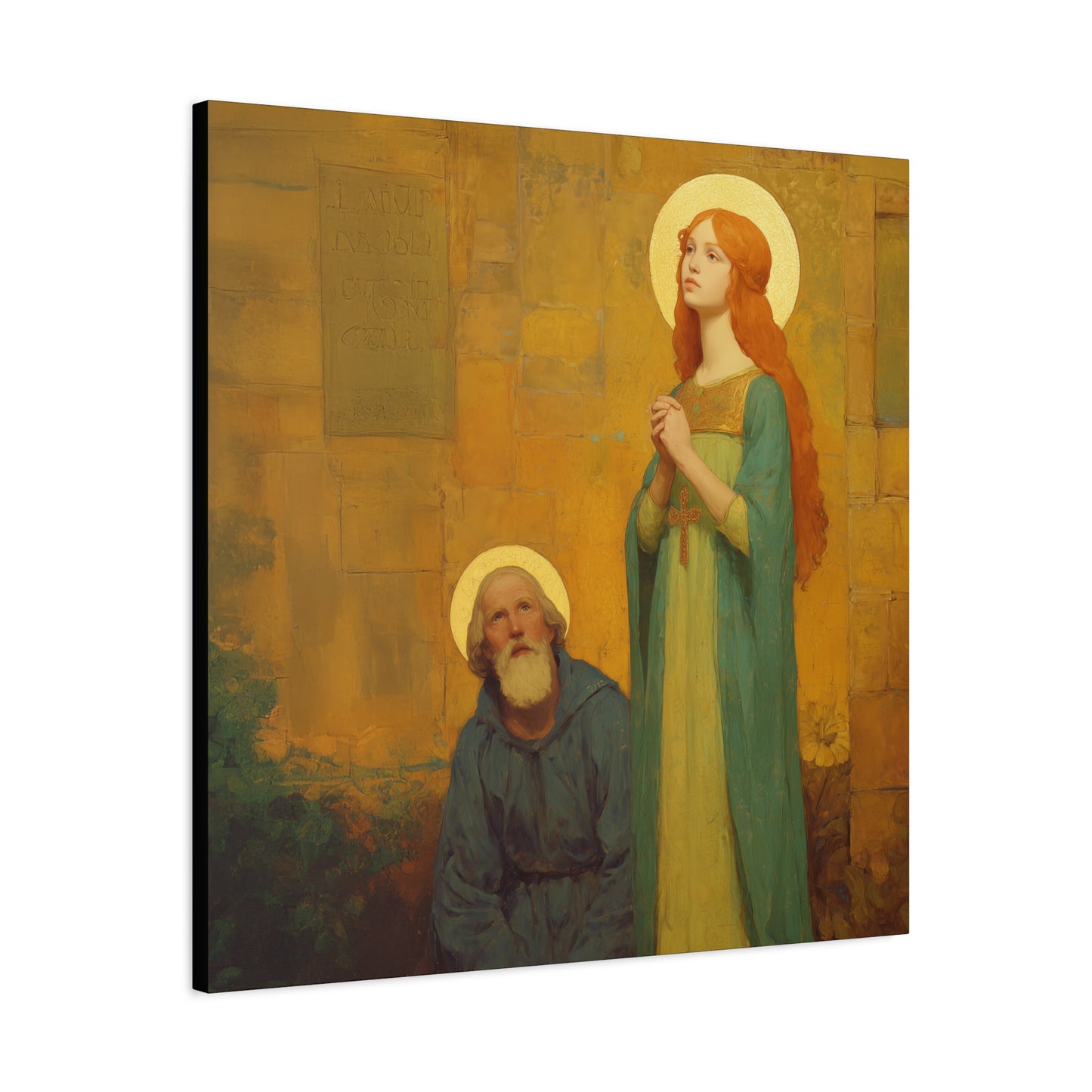 Saints Justina and Cyprian - Multiple Sizes - Catholic Home art - Museum Wrapped Canvas - Sanctified Souls Print - Catholic Martyr Art