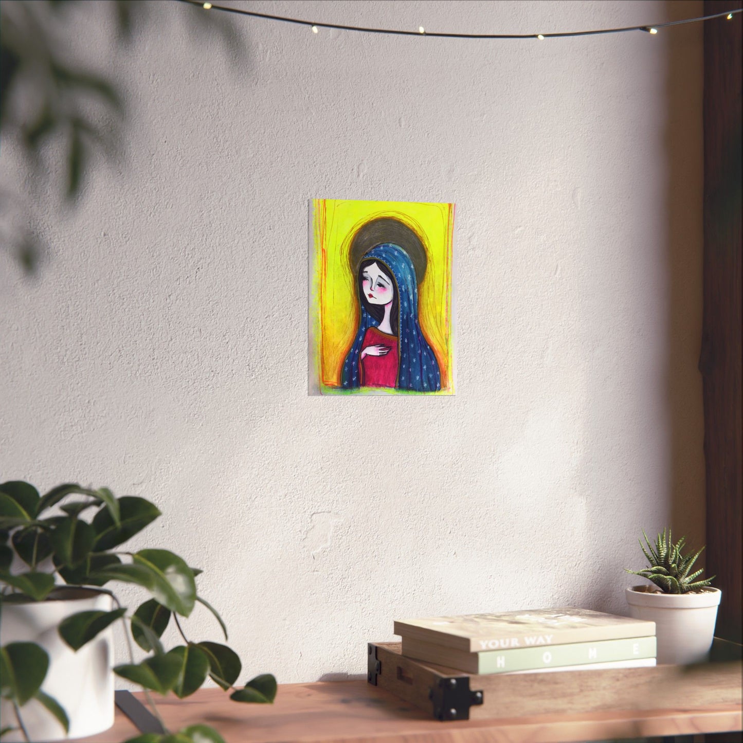Our Lady of Guadalupe Poster Print - Hand-Drawn Catholic Art Print | Marian Devotional Wall Art | Sanctified Solocosmo Religious Poster