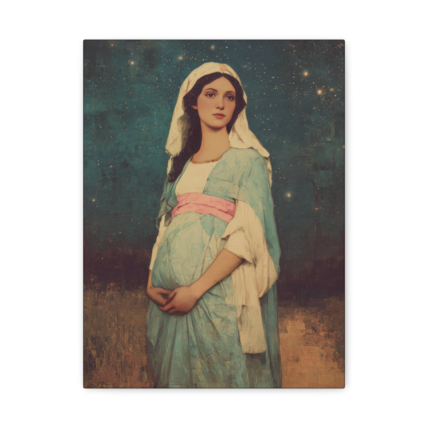 Our Lady of 'O' - Our Lady of Expectation - Mother Mary - Marian Art - Gallery Wrapped Canvas - Print - Catholic Art Print