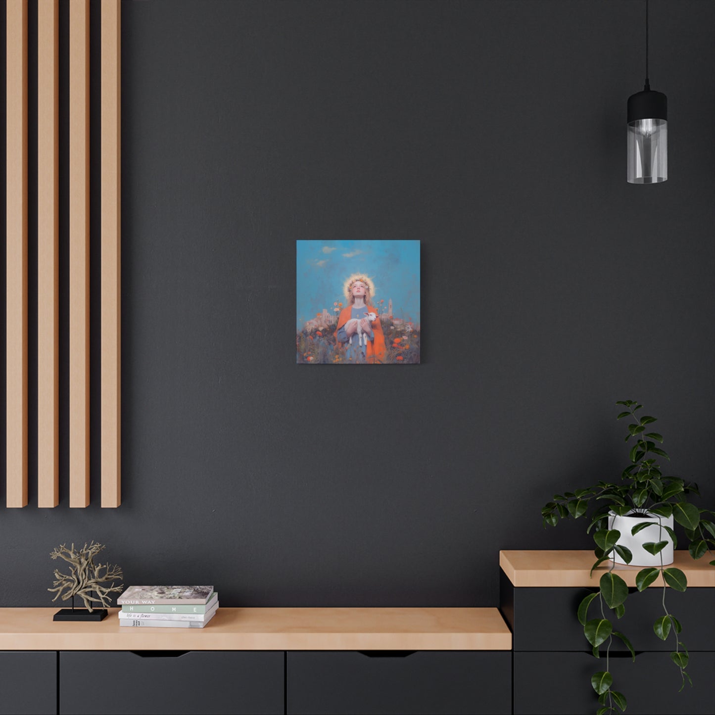 Saint Agnes of Rome -  Museum Wrapped Canvas - Sanctified Souls Print - Religious Art for your Home - Catholic Patron Saint Art