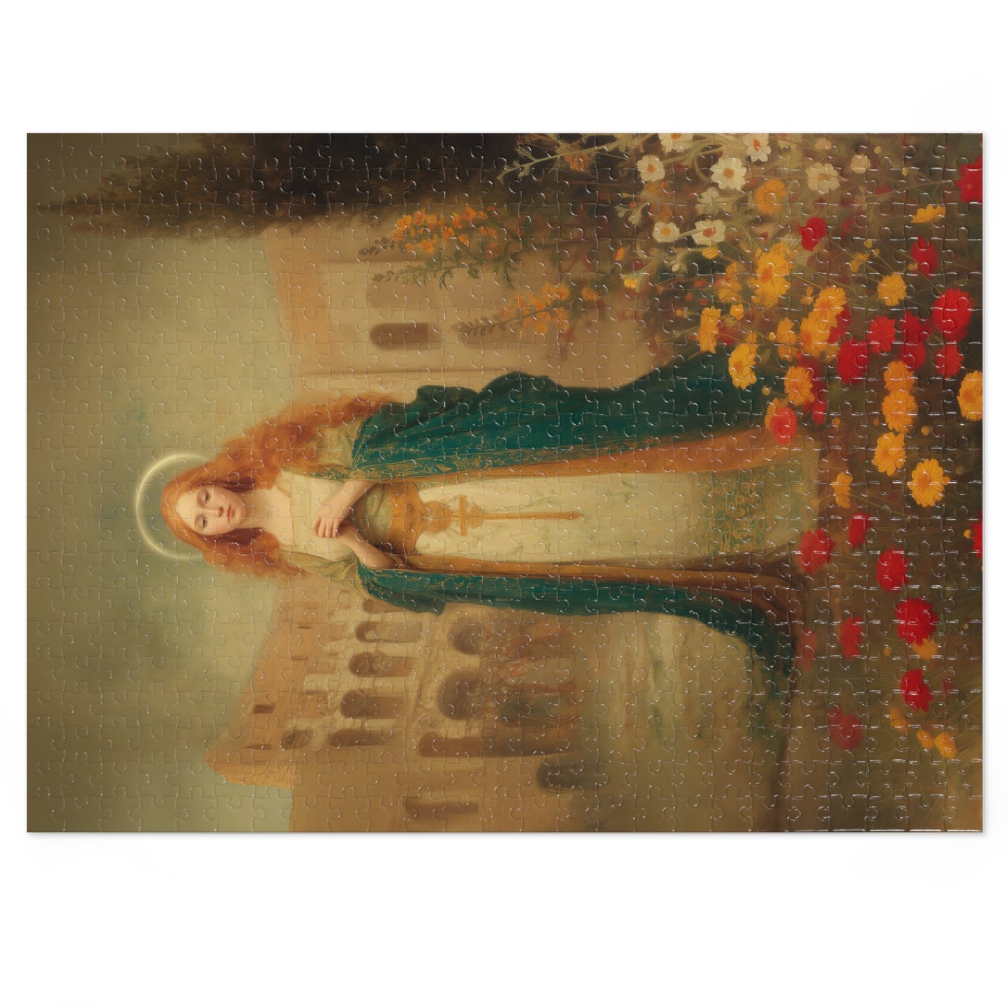 Saint Justina - Puzzle and Tin - Religious Jigsaw Puzzle (30, 110, 252, 500,1000) - Gift Catholic Families - Religious Art Puzzle