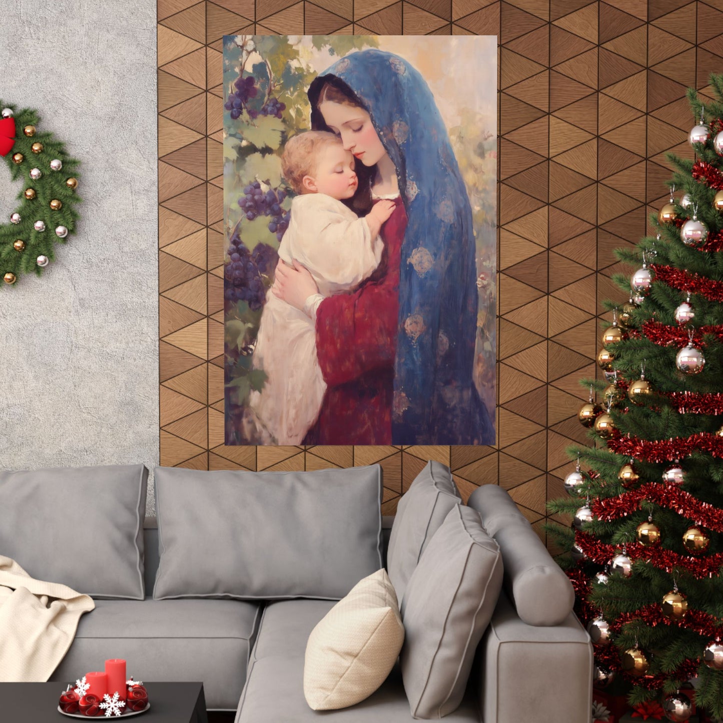 Our Lady of the Grapes / Out Lady of the Harvest - Sanctified Souls Print - Multiple Sizes - Premium Matte Vertical Posters - Mother Mary