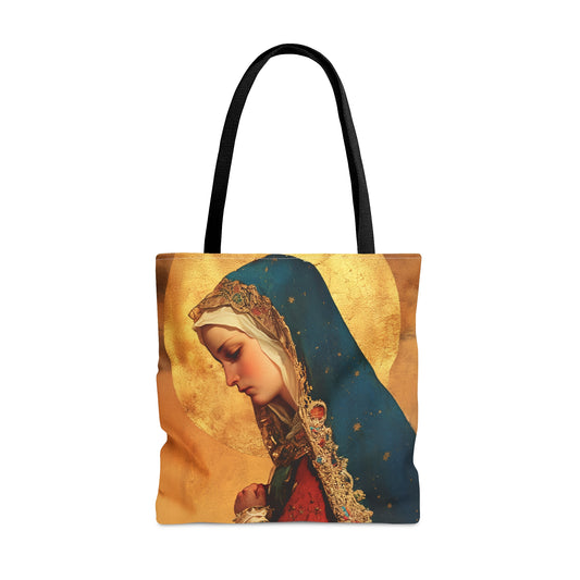 Our Lady of Mercy / Our Lady of Ransom - Tote Bag - Large Medium Small Faith Art Bag - Bible Study Faith Purse - Double Sided Prayer Tote