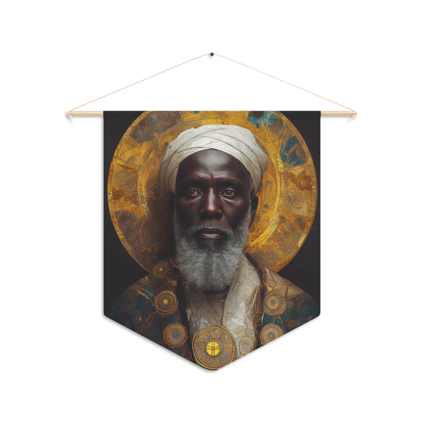 Saint Benedict the Moor Wall Banner / Wall Hanging - Unique Religious Art for your home - Prayer room - Catholic Home Art - 18" x 21"