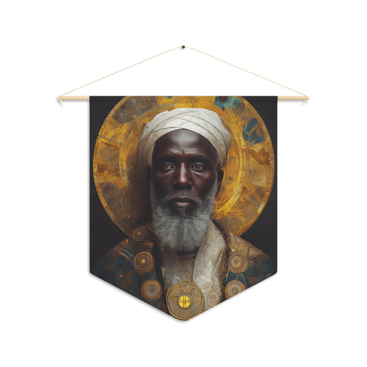 Saint Benedict the Moor Wall Banner / Wall Hanging - Unique Religious Art for your home - Prayer room - Catholic Home Art - 18" x 21"