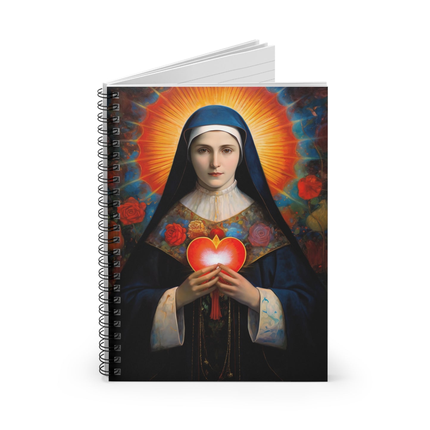 Saint Jane Frances de Chantal Journal - Sanctified Souls Art - Religious Based Notebook - Spiral Notebook - Ruled Line