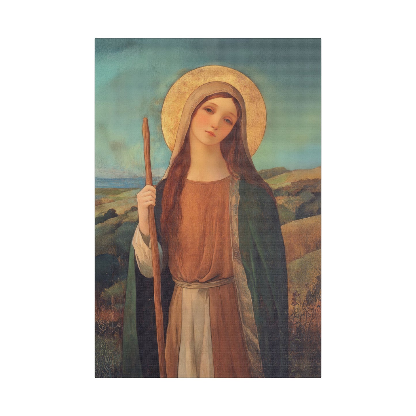 Saint Breage // Saint Breaca -  Wrapped Canvas Print - Multiple Sizes - Catholic Home art Matte Canvas, Stretched