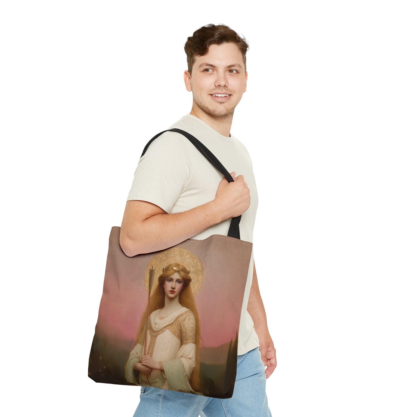 Saint Ursula - Tote Bag - Large Medium Small Faith Art Bag - Bible Study Faith Purse - Double Sided Prayer Tote