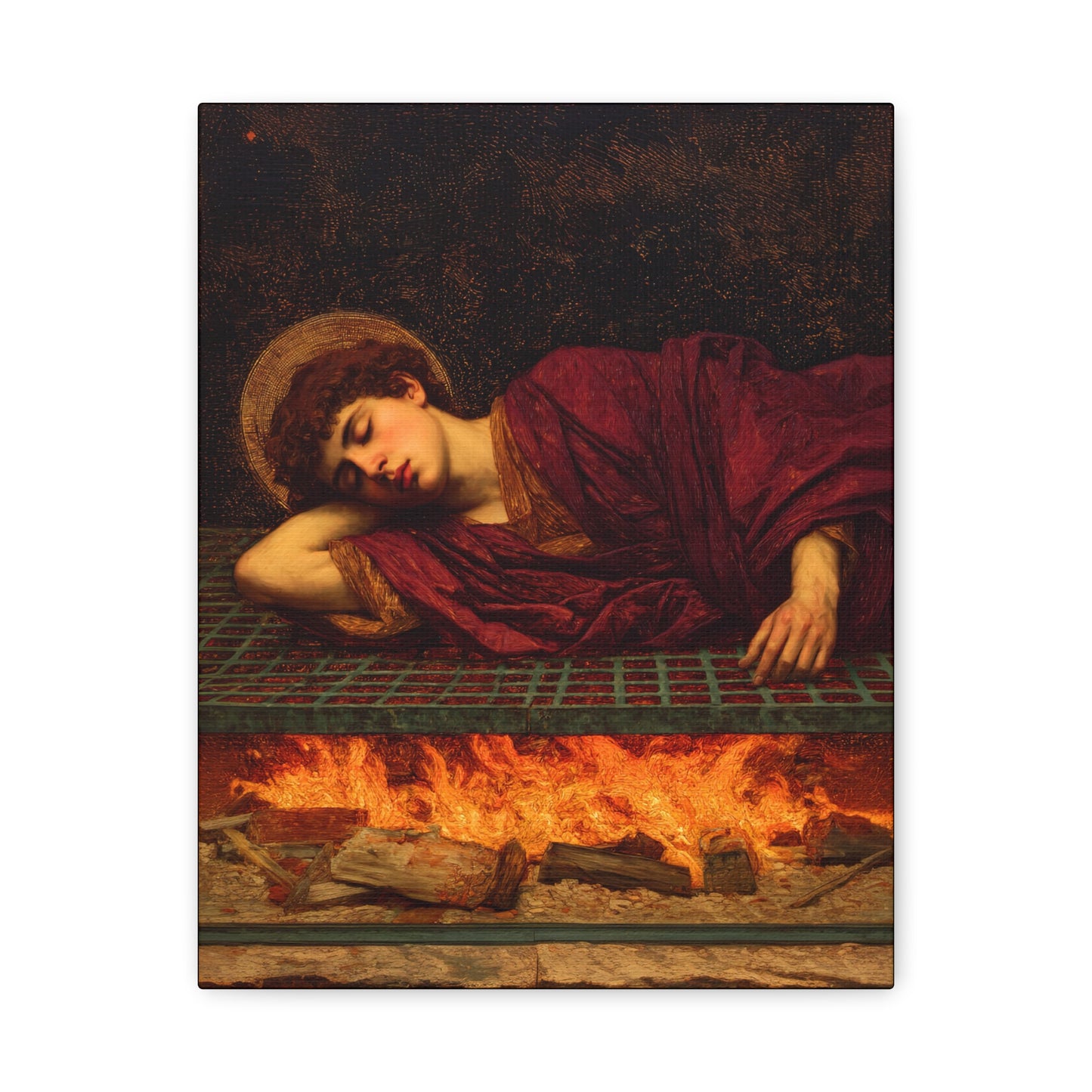 Saint Lawrence -  Museum Wrapped Canvas - Sanctified Souls Print - Religious Art for your Home - Catholic Patron Saint Art