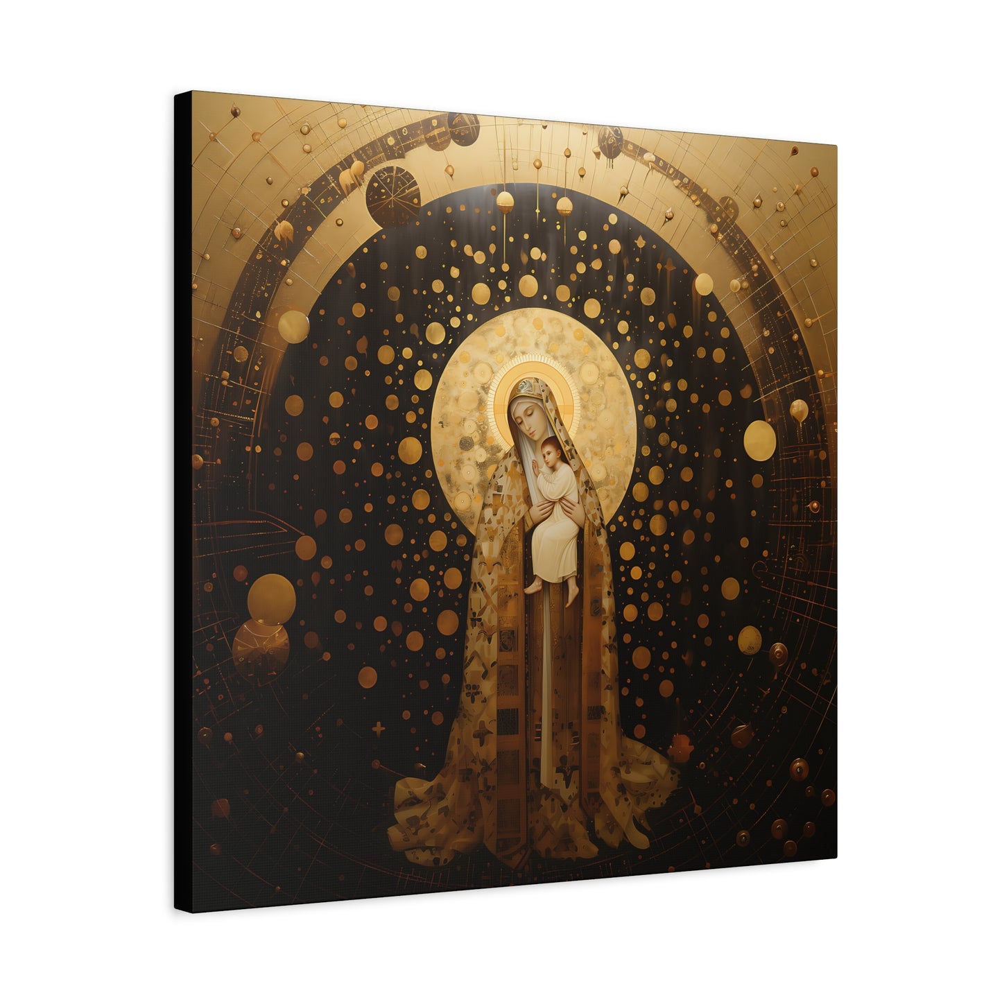The Golden Mary - Mary the Blessed Virgin - Gallery Wrapped Canvas - Sanctified Souls Print - Religious Art for your Home - Pop Art